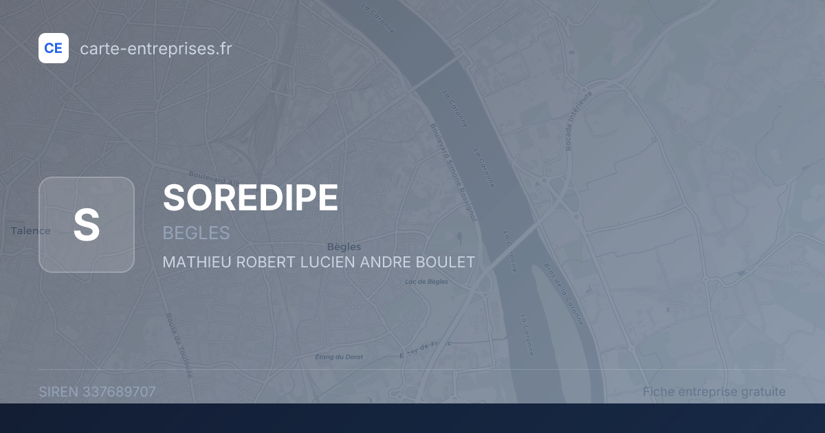 SOREDIPE — 337689707 — fiche entreprise