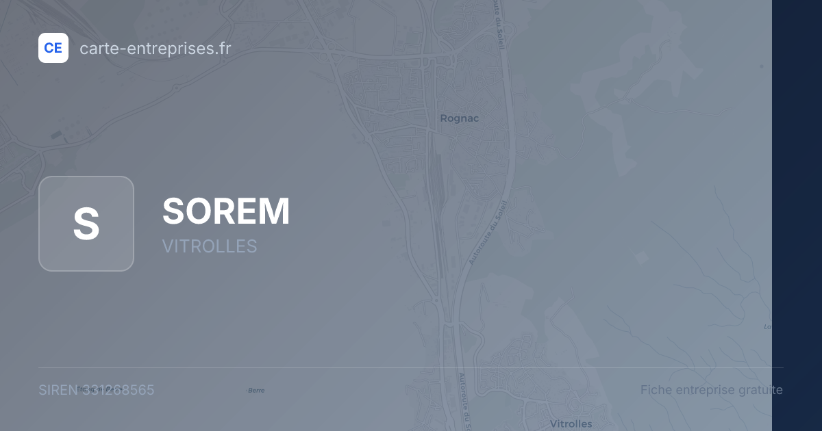 SOREM — 331268565 — fiche entreprise