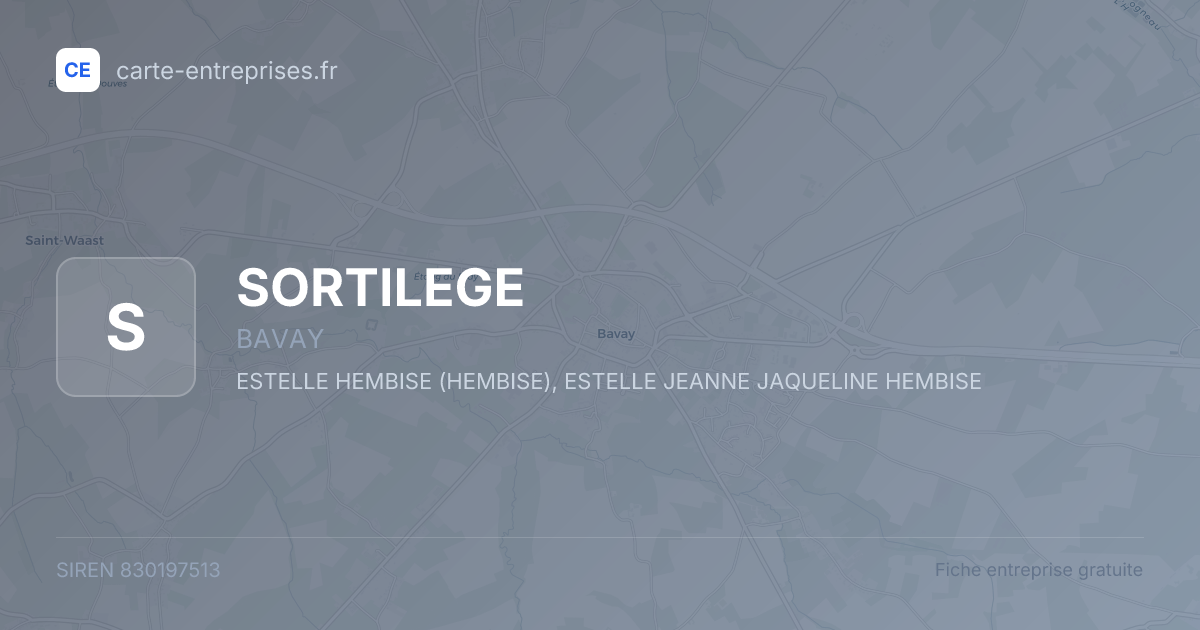 SORTILEGE — 830197513 — fiche entreprise