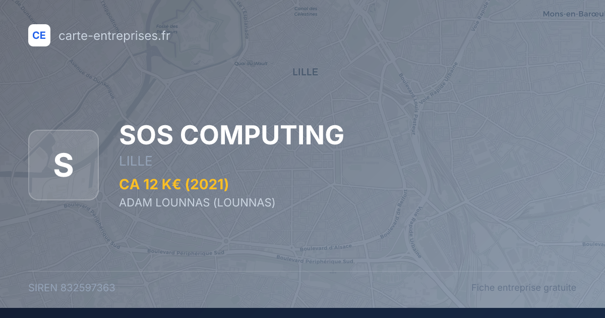 SOS COMPUTING — 832597363 — fiche entreprise