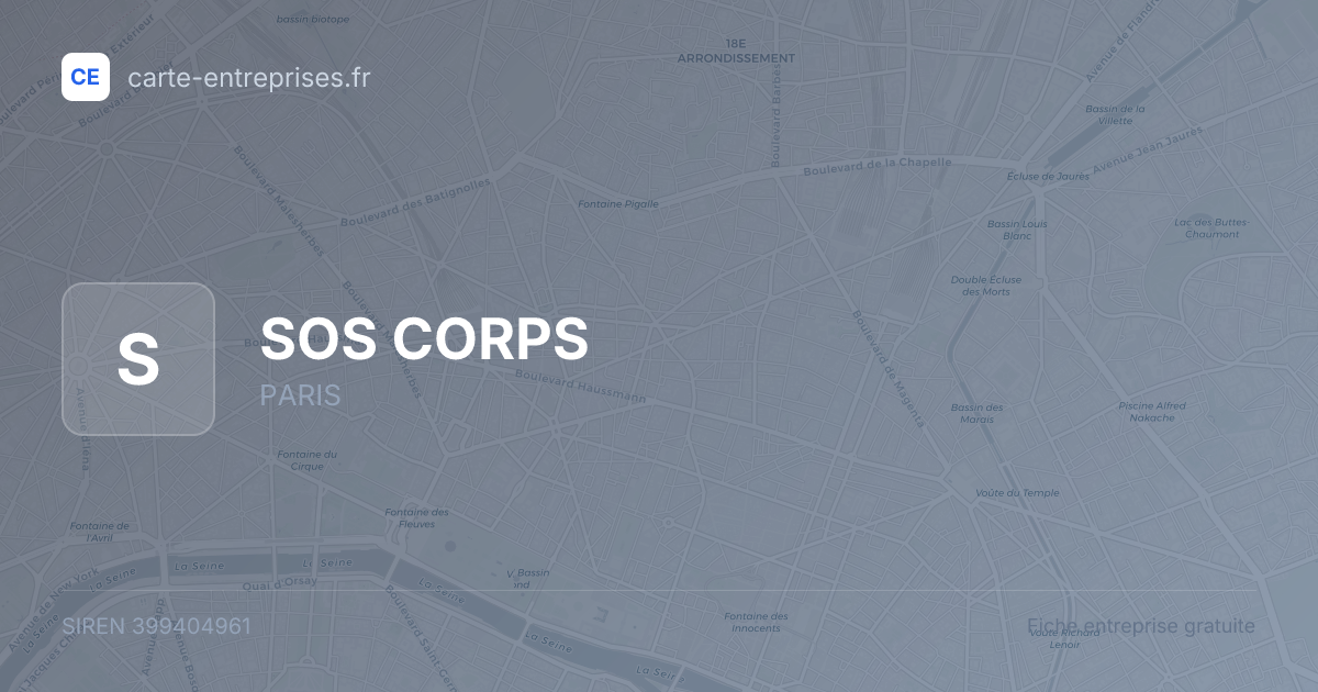 SOS CORPS — 399404961 — fiche entreprise