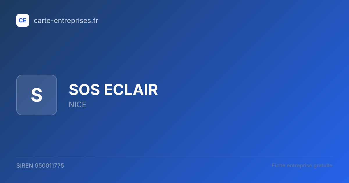 SOS ECLAIR — 950011775 — fiche entreprise