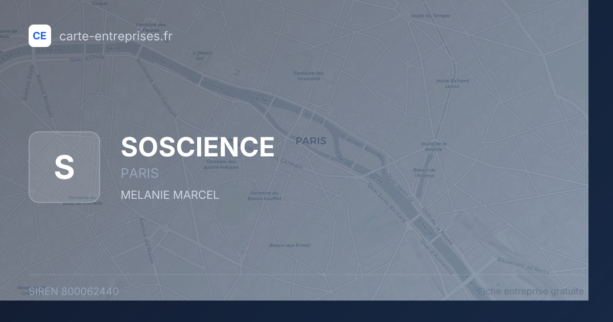 SOSCIENCE — 800062440 — fiche entreprise