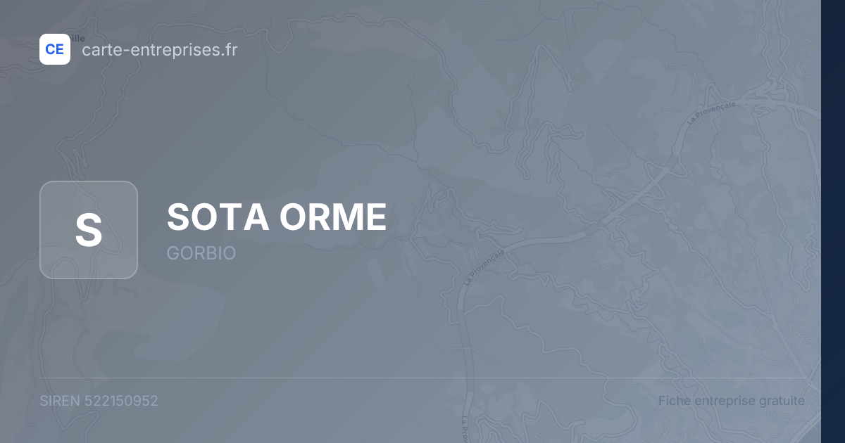 SOTA ORME — 522150952 — fiche entreprise