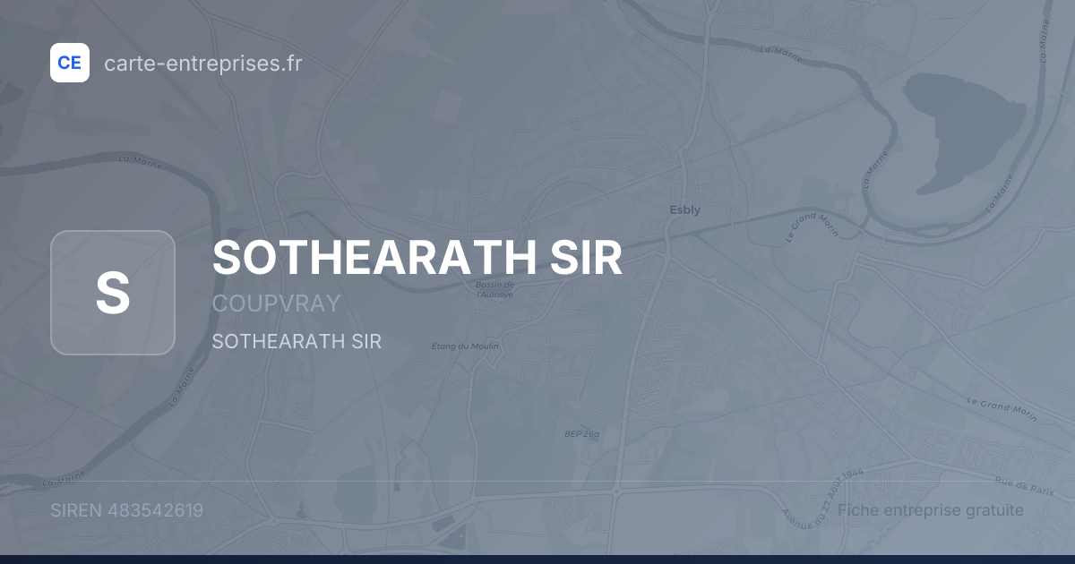 SOTHEARATH SIR — 483542619 — fiche entreprise