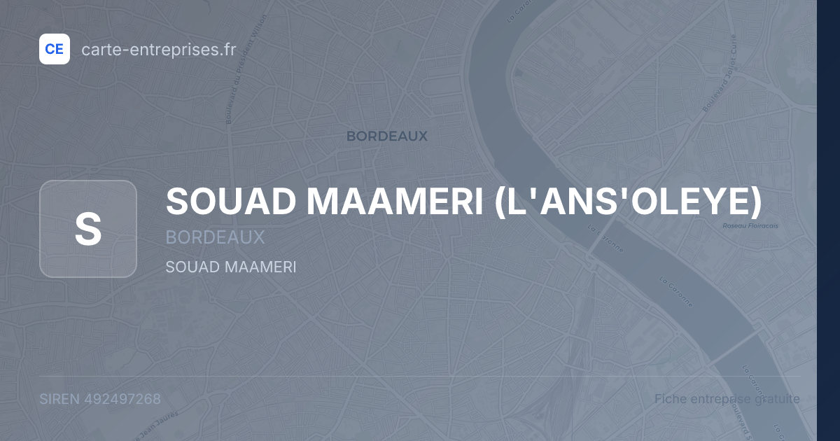 SOUAD MAAMERI (L'ANS'OLEYE) — 492497268 — fiche entreprise