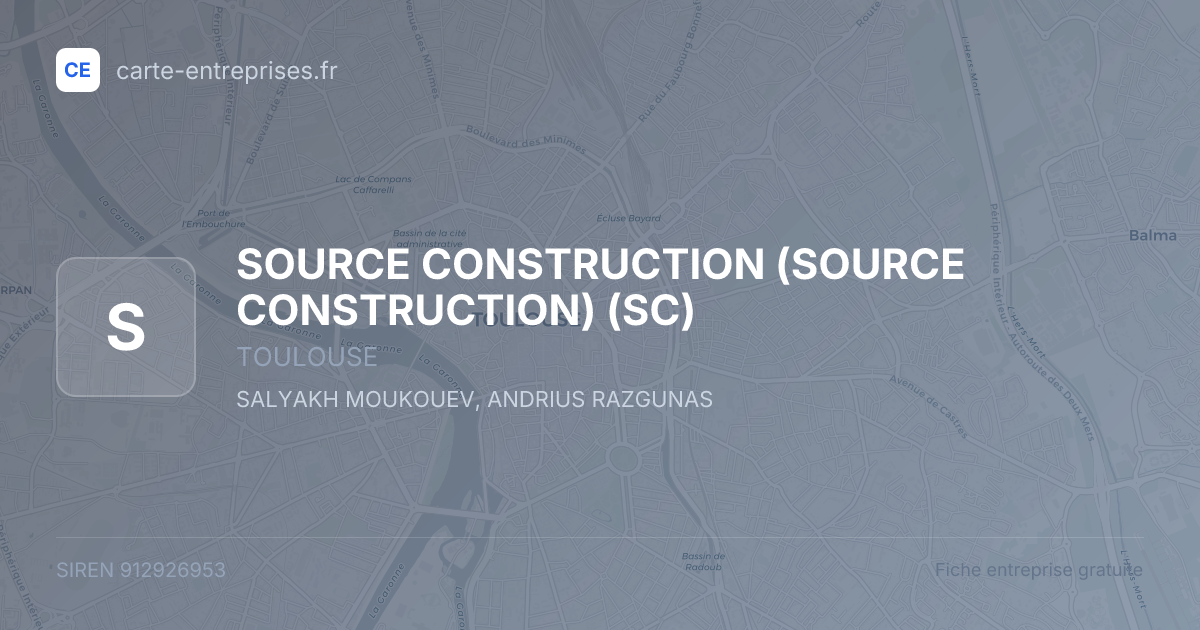 SOURCE CONSTRUCTION (SOURCE CONSTRUCTION) (SC) — 912926953 — fiche entreprise