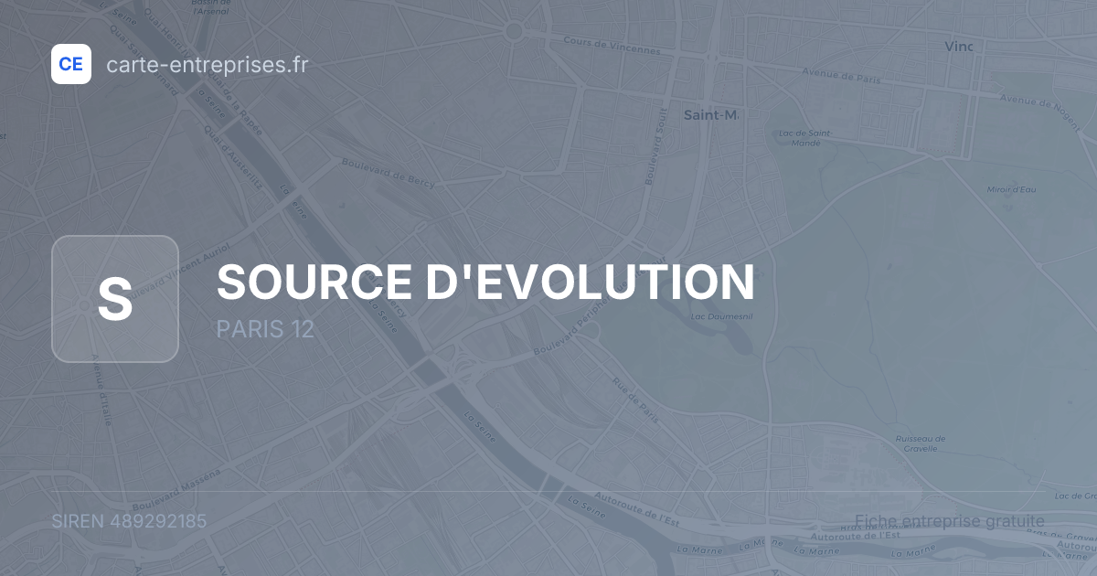 SOURCE D'EVOLUTION — 489292185 — fiche entreprise