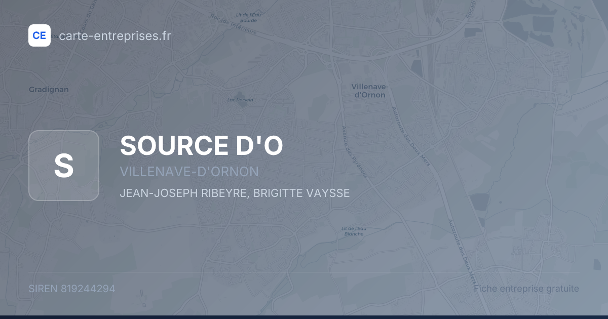 SOURCE D'O — 819244294 — fiche entreprise
