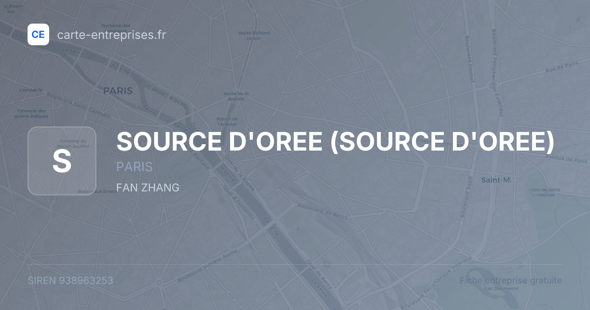 SOURCE D'OREE — 938963253 — fiche entreprise