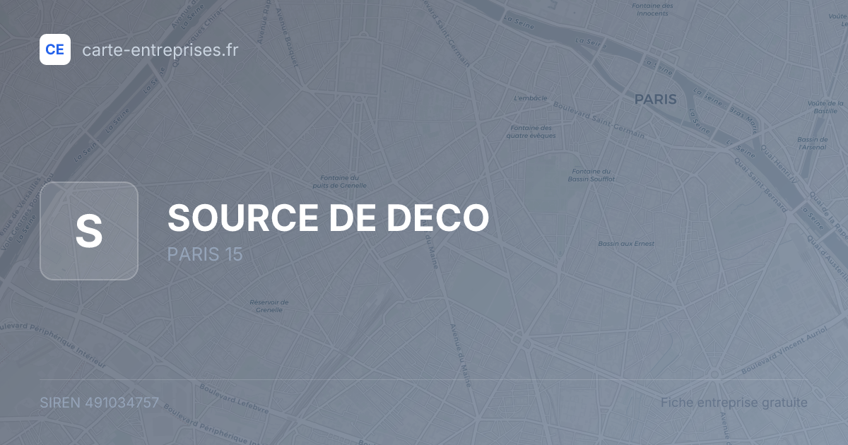 SOURCE DE DECO — 491034757 — fiche entreprise