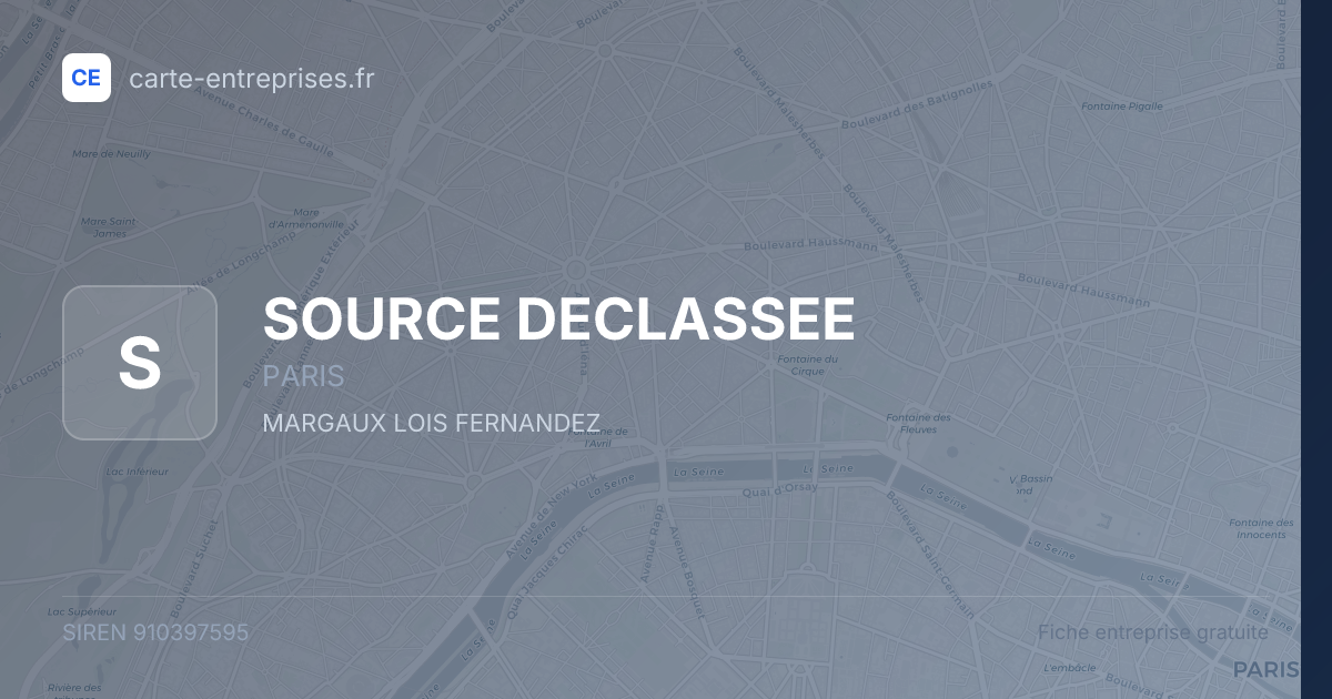 SOURCE DECLASSEE — 910397595 — fiche entreprise