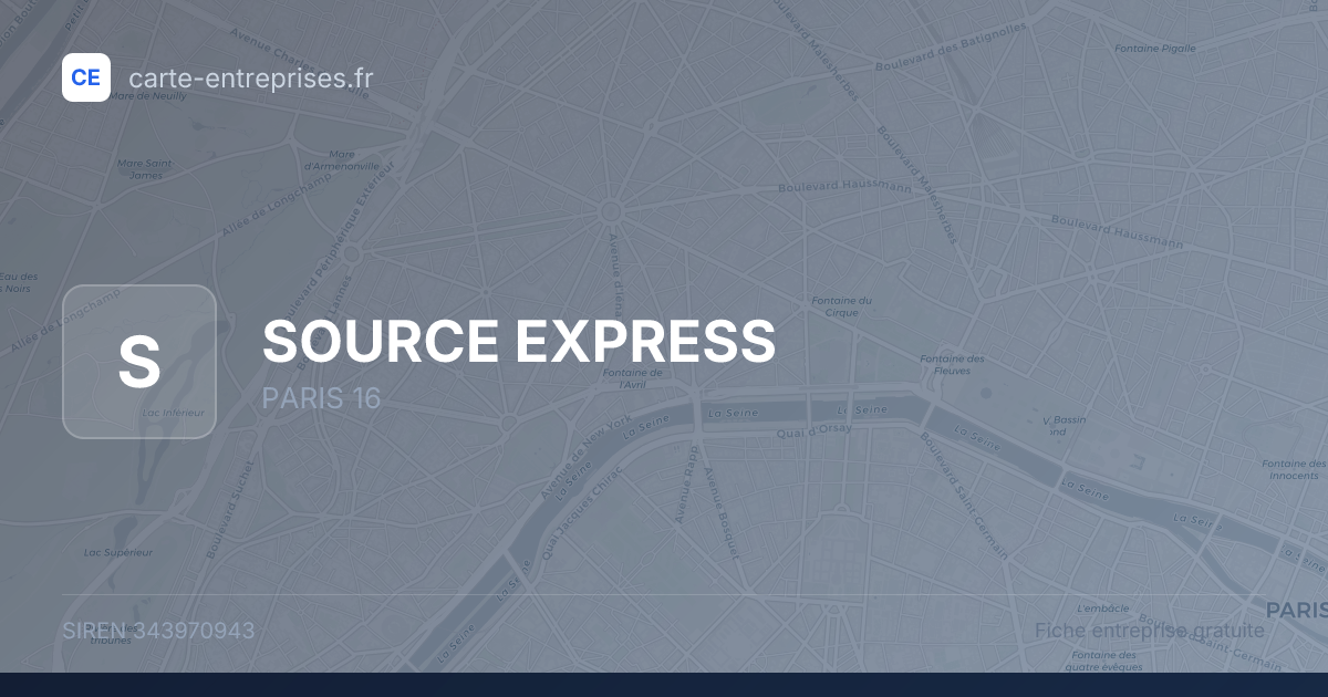 SOURCE EXPRESS — 343970943 — fiche entreprise