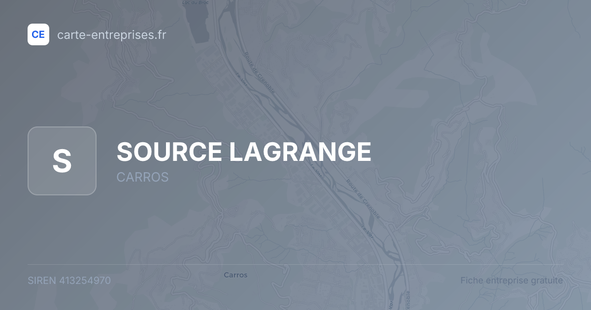 SOURCE LAGRANGE — 413254970 — fiche entreprise