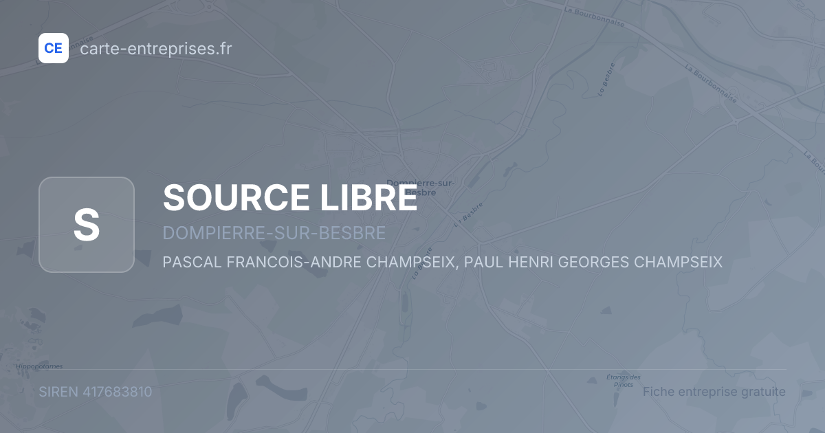 SOURCE LIBRE — 417683810 — fiche entreprise