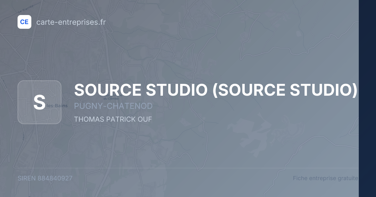 SOURCE STUDIO — 884840927 — fiche entreprise