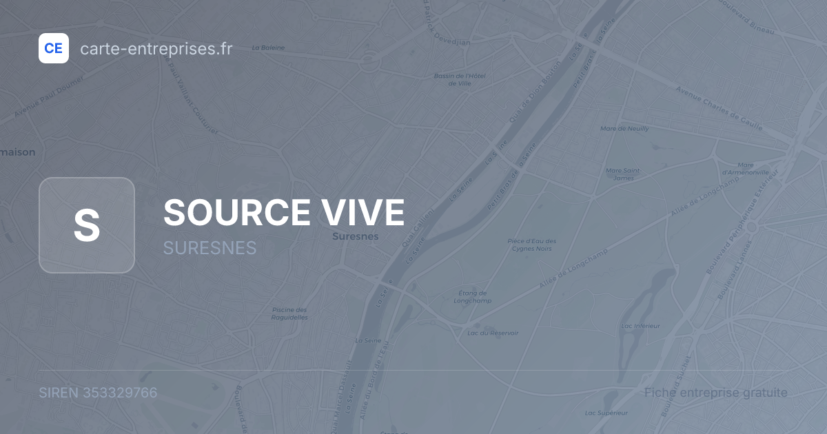 SOURCE VIVE — 353329766 — fiche entreprise