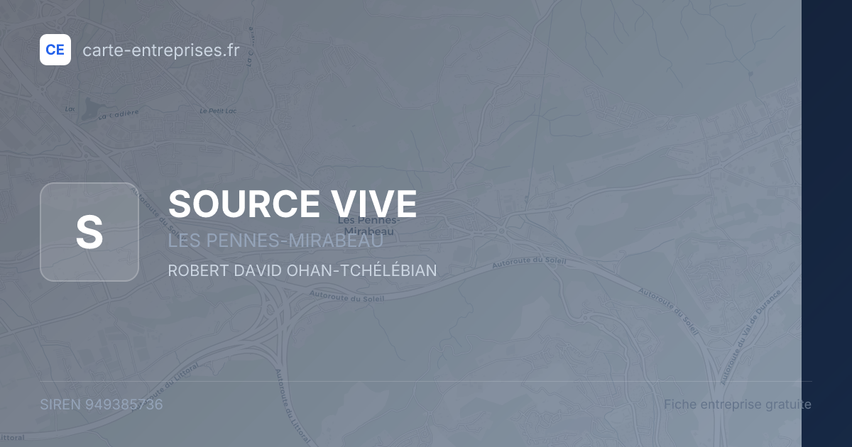 SOURCE VIVE — 949385736 — fiche entreprise