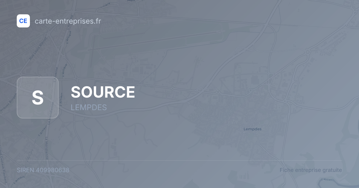 SOURCE — 409980638 — fiche entreprise