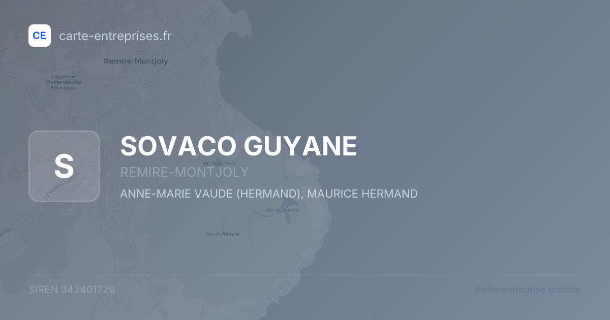 SOVACO GUYANE — 342401726 — fiche entreprise