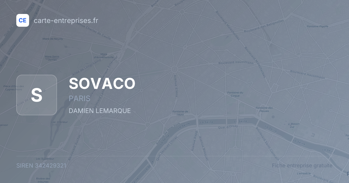SOVACO — 342429321 — fiche entreprise