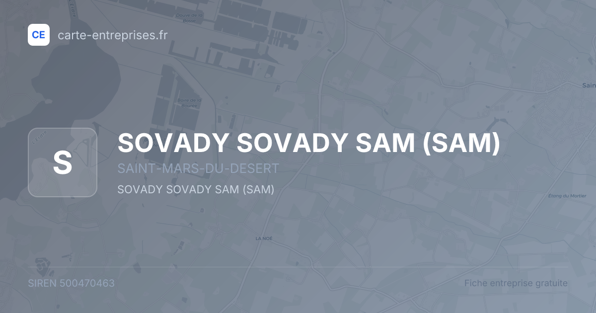 SOVADY SOVADY SAM (SAM) — 500470463 — fiche entreprise