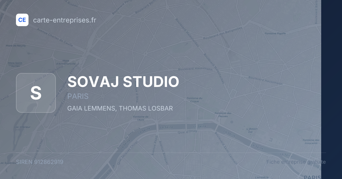 SOVAJ STUDIO — 912862919 — fiche entreprise