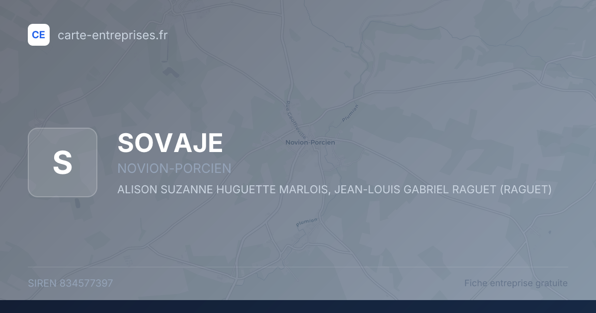 SOVAJE — 834577397 — fiche entreprise
