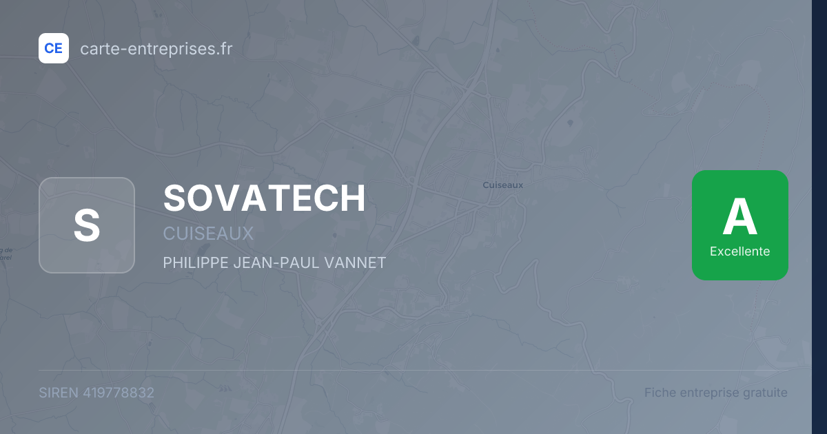 SOVATECH — 419778832 — fiche entreprise