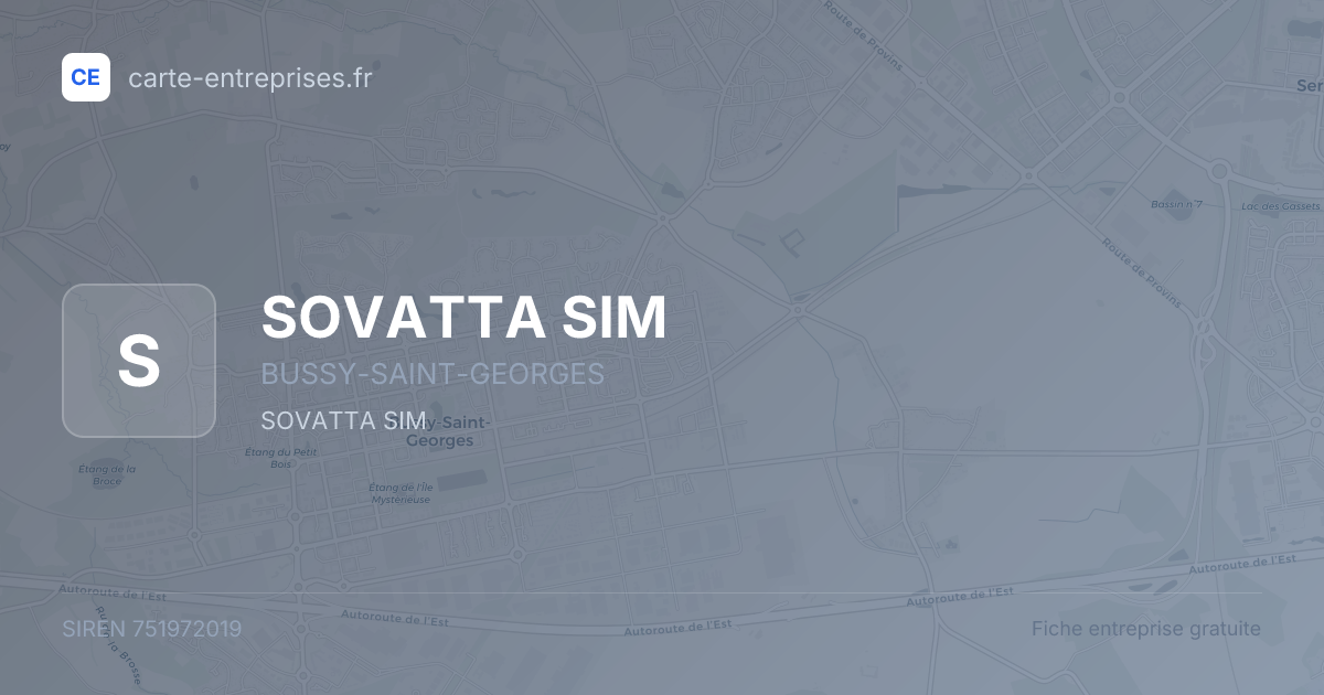 SOVATTA SIM — 751972019 — fiche entreprise