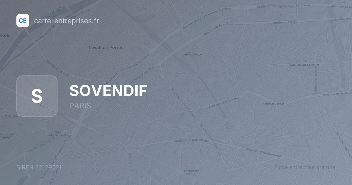 SOVENDIF — 321292211 — fiche entreprise