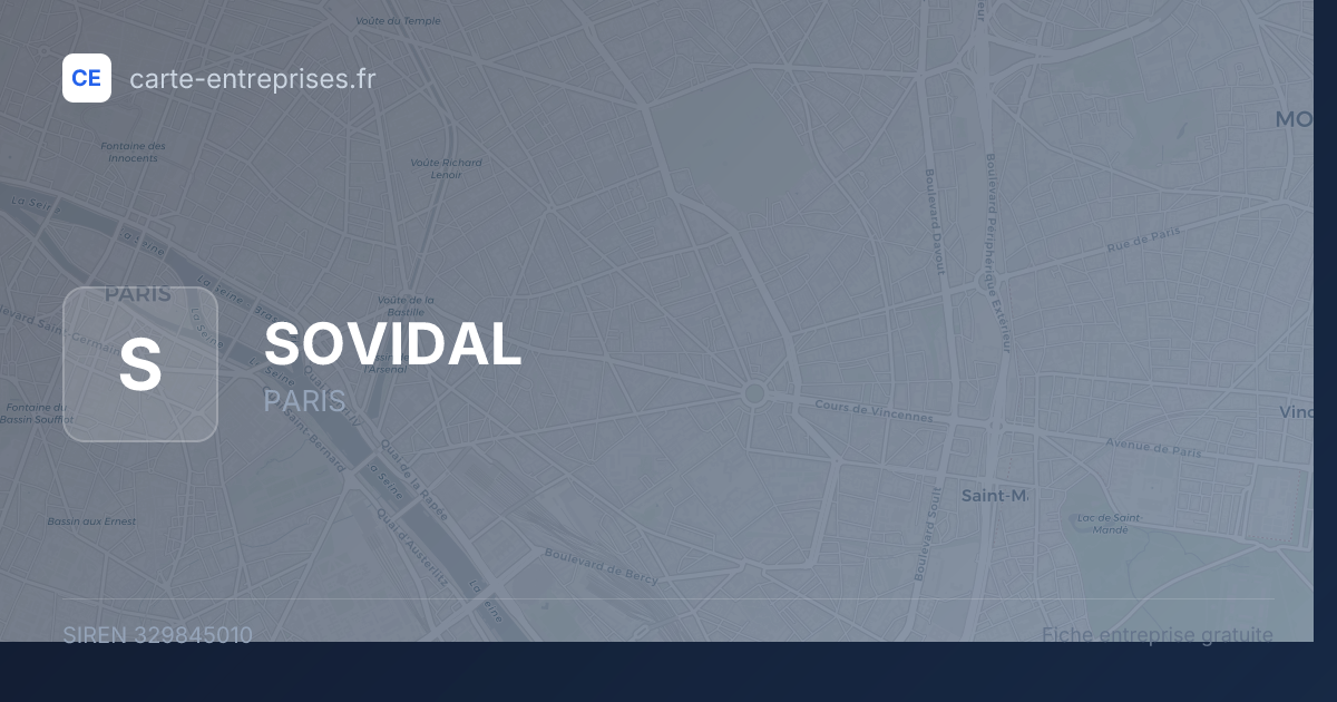 SOVIDAL — 329845010 — fiche entreprise