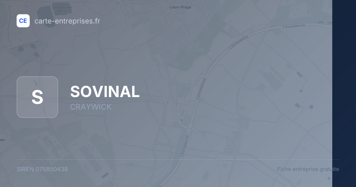 SOVINAL — 075850438 — fiche entreprise