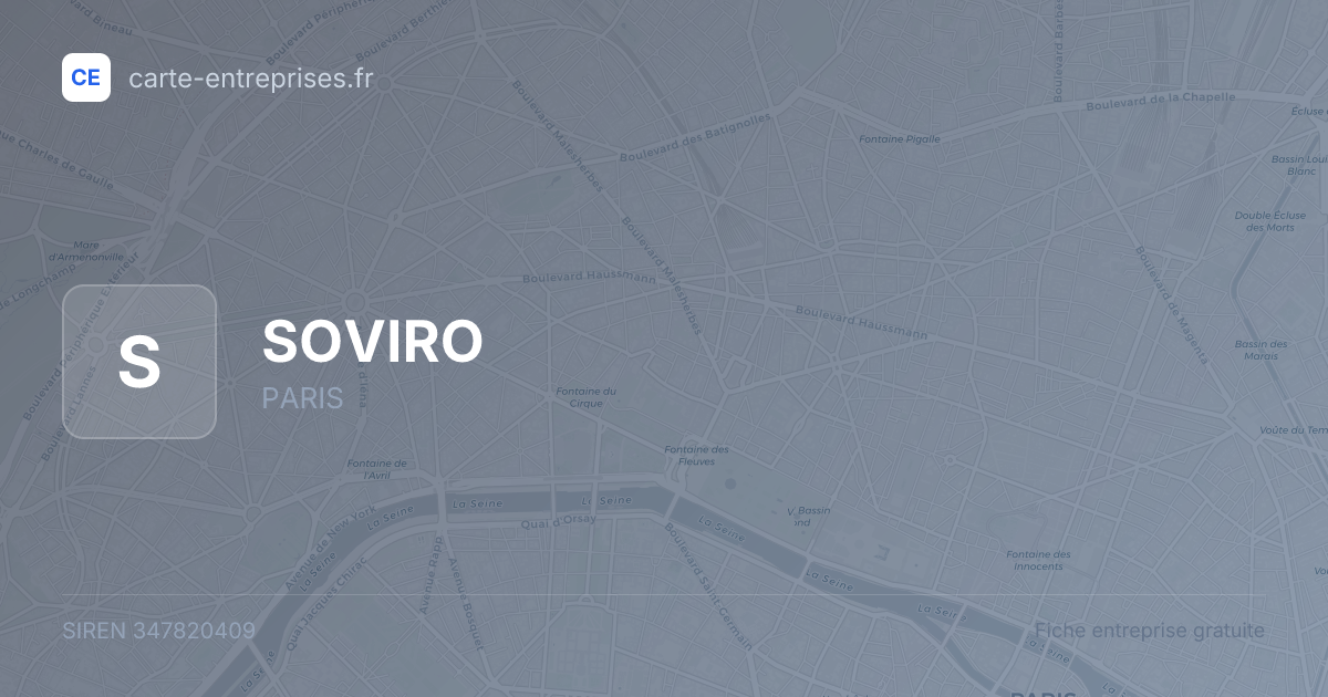SOVIRO — 347820409 — fiche entreprise