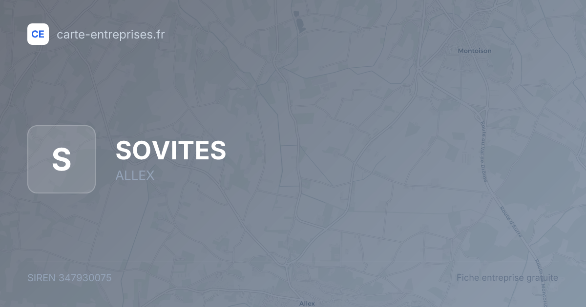 SOVITES — 347930075 — fiche entreprise