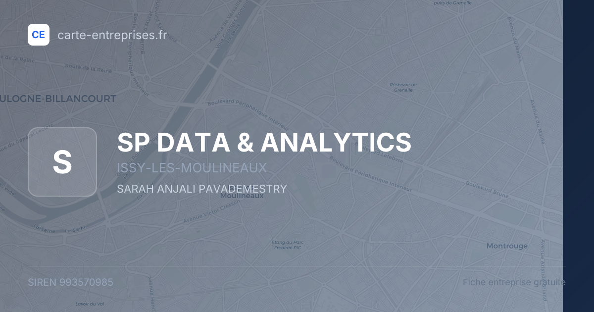 SP DATA & ANALYTICS — 993570985 — fiche entreprise