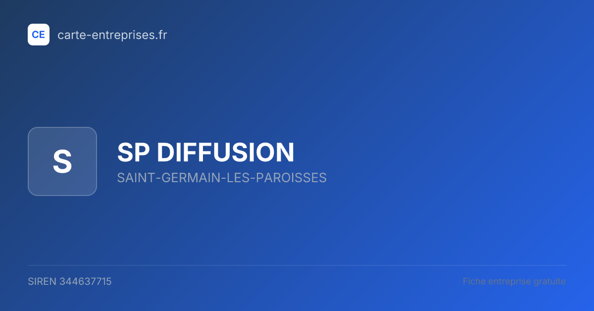 SP DIFFUSION — 344637715 — fiche entreprise