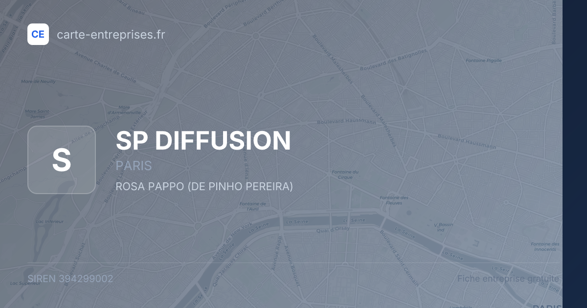 SP DIFFUSION — 394299002 — fiche entreprise