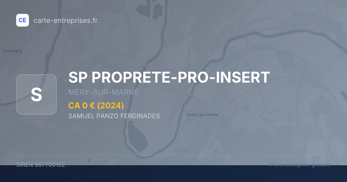 SP PROPRETE-PRO-INSERT — 987700192 — fiche entreprise