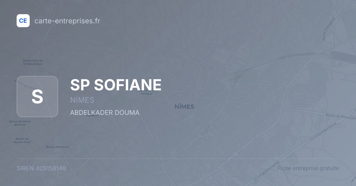 SP SOFIANE — 405158148 — fiche entreprise