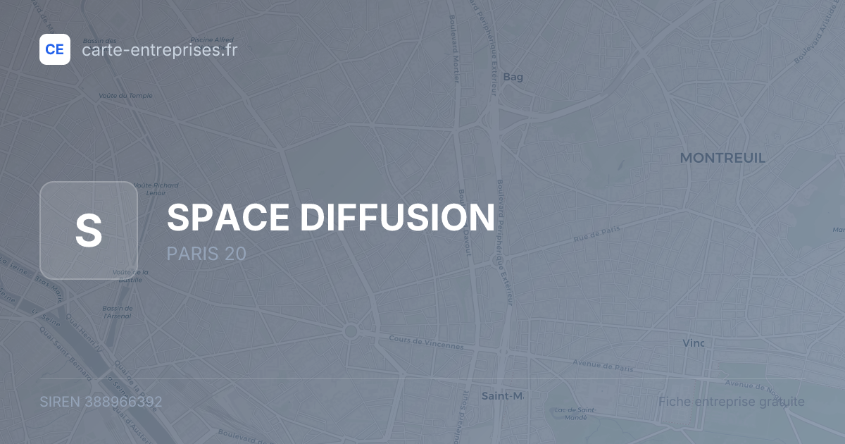 SPACE DIFFUSION — 388966392 — fiche entreprise