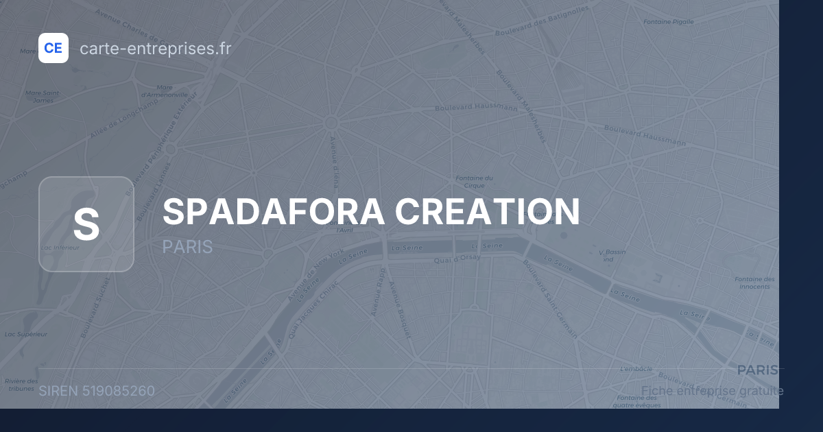 SPADAFORA CREATION — 519085260 — fiche entreprise