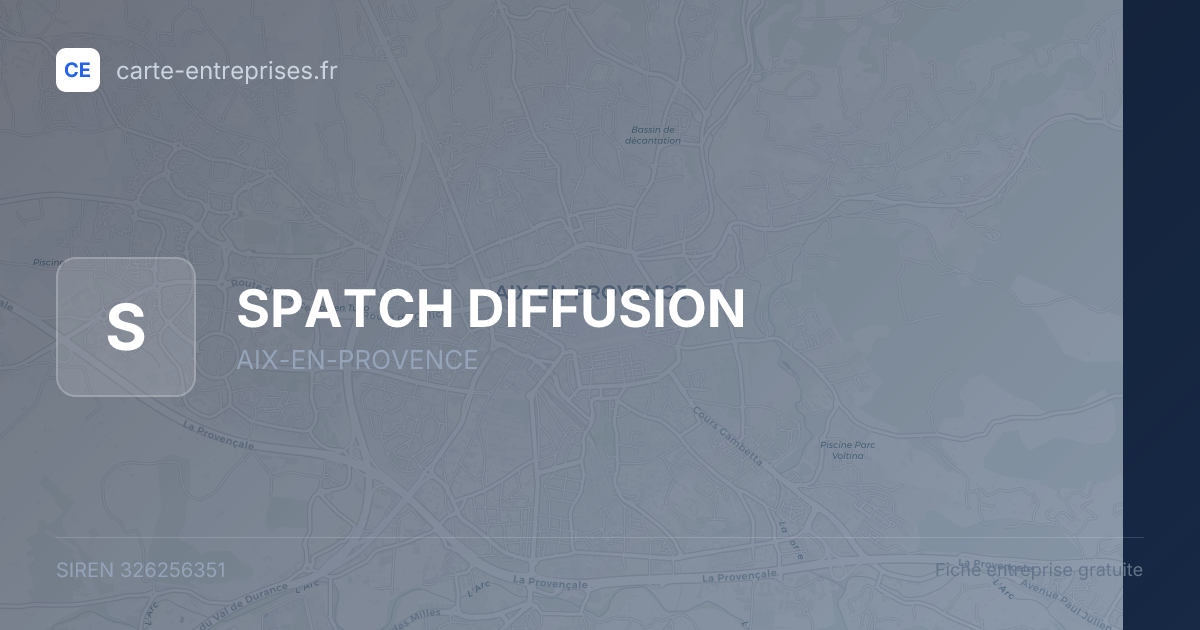 SPATCH DIFFUSION — 326256351 — fiche entreprise