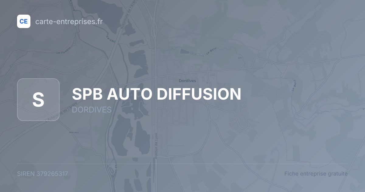 SPB AUTO DIFFUSION — 379265317 — fiche entreprise