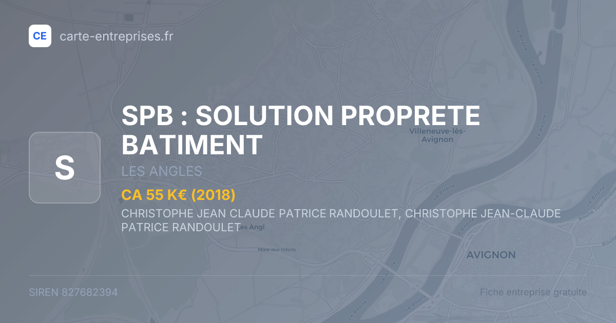 SPB : SOLUTION PROPRETE BATIMENT — 827682394 — fiche entreprise