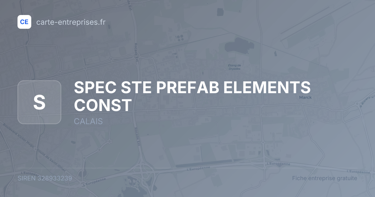 SPEC STE PREFAB ELEMENTS CONST — 328933239 — fiche entreprise