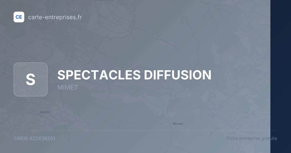 SPECTACLES DIFFUSION — 422436261 — fiche entreprise