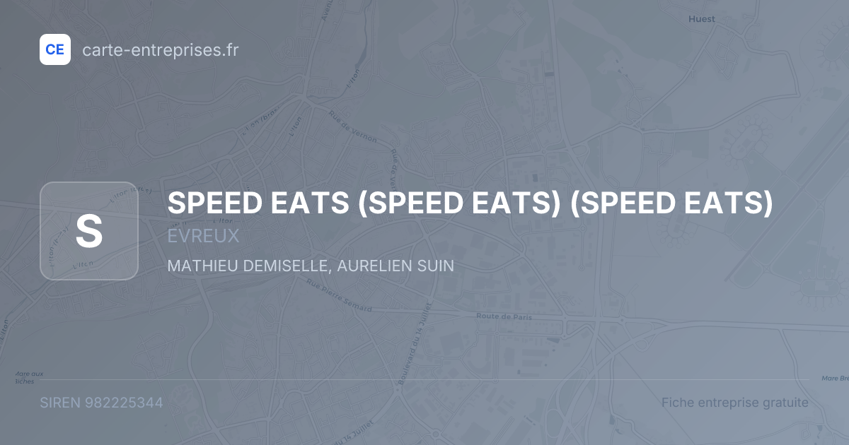SPEED EATS (SPEED EATS) (SPEED EATS) — 982225344 — fiche entreprise