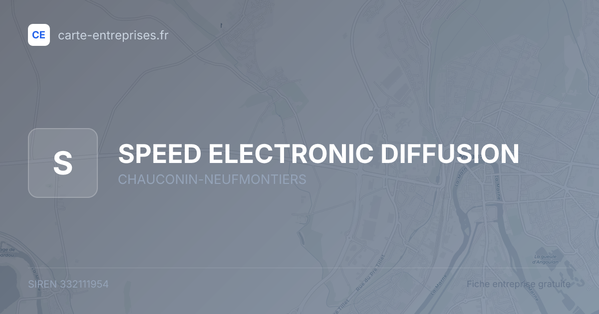 SPEED ELECTRONIC DIFFUSION — 332111954 — fiche entreprise