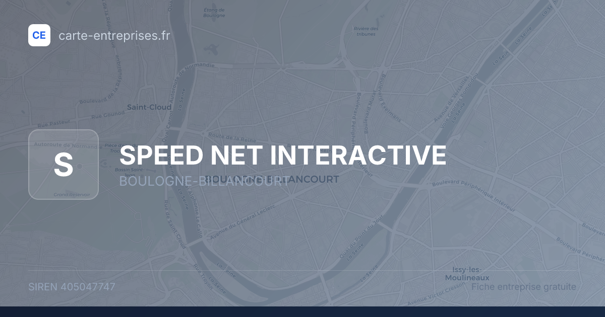 SPEED NET INTERACTIVE — 405047747 — fiche entreprise